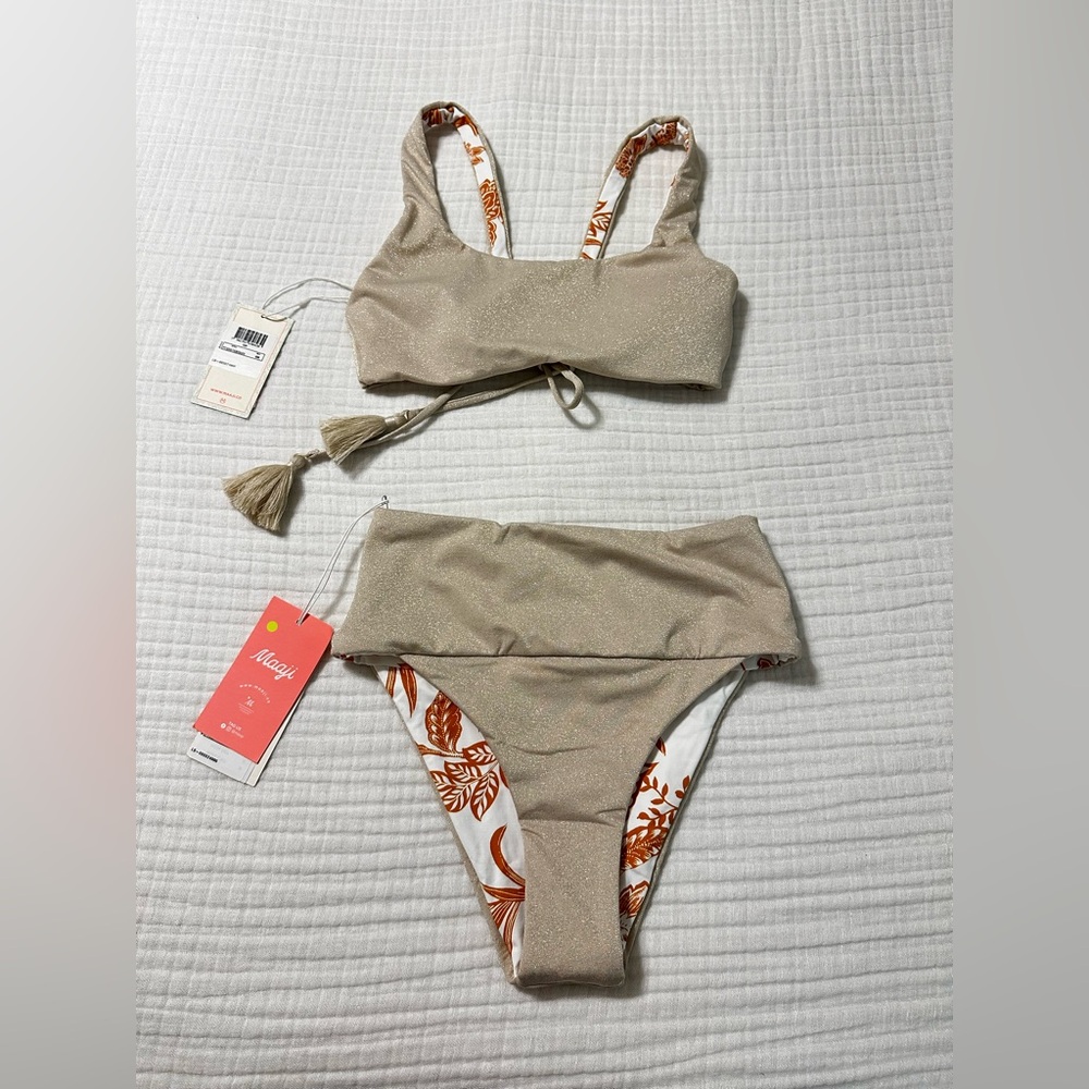 Maaji Nacar Nathalie Sporty Bralette & Babylon High Rise Bikini Size S